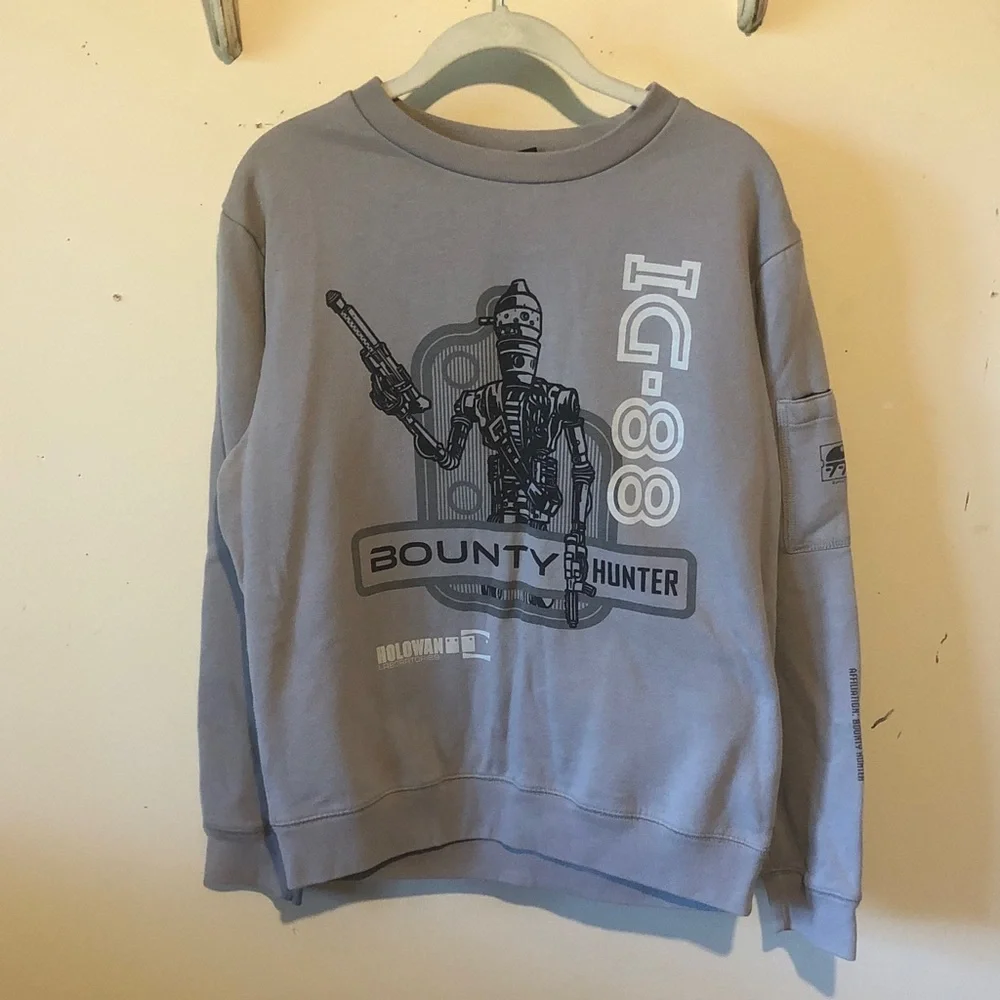 Star Wars Gray Bounty Hunter Crewneck Sweater